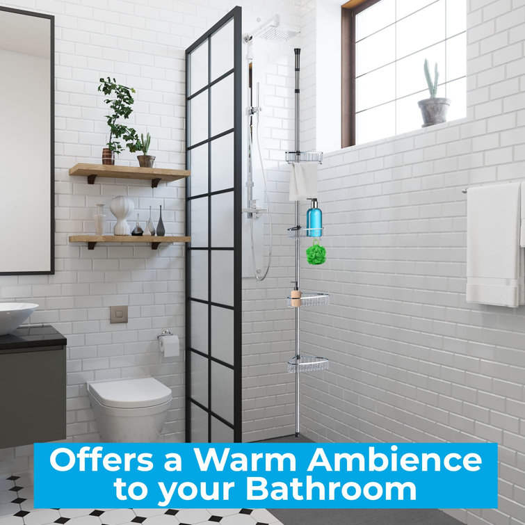 Rebrilliant Loudon Tension Pole Stainless Steel Shower Caddy Wayfair